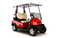 Golf Cart Rental - A picture of a red golf cart.